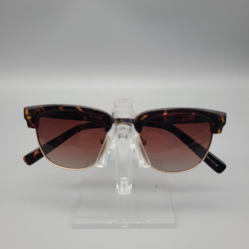 Cole Haan C16117 Tortoise Polarized Clubmaster Sunglasses Rose Gold 50-21-142